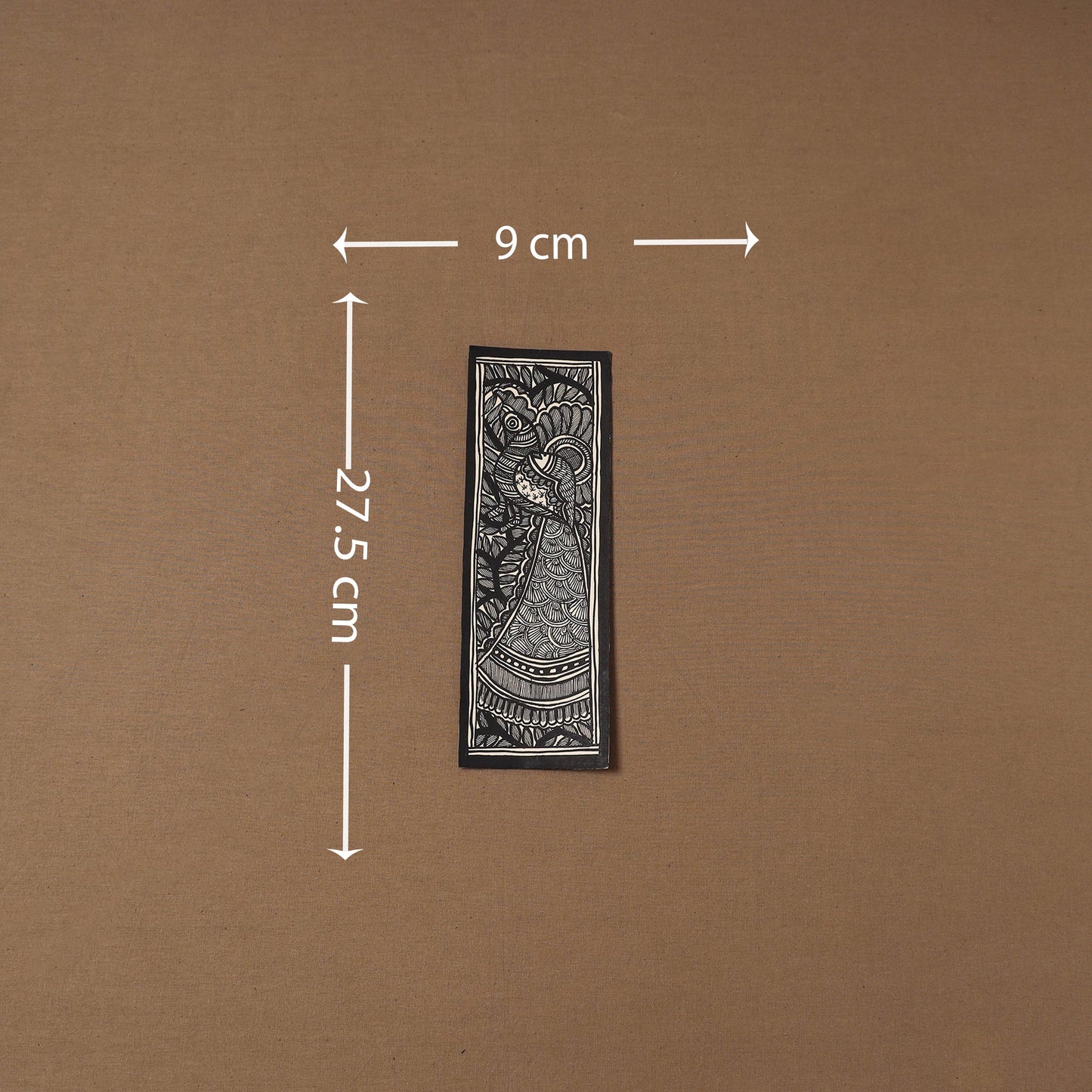 Handpainted madhubani painting by hira devi (11 x 3 in) 88