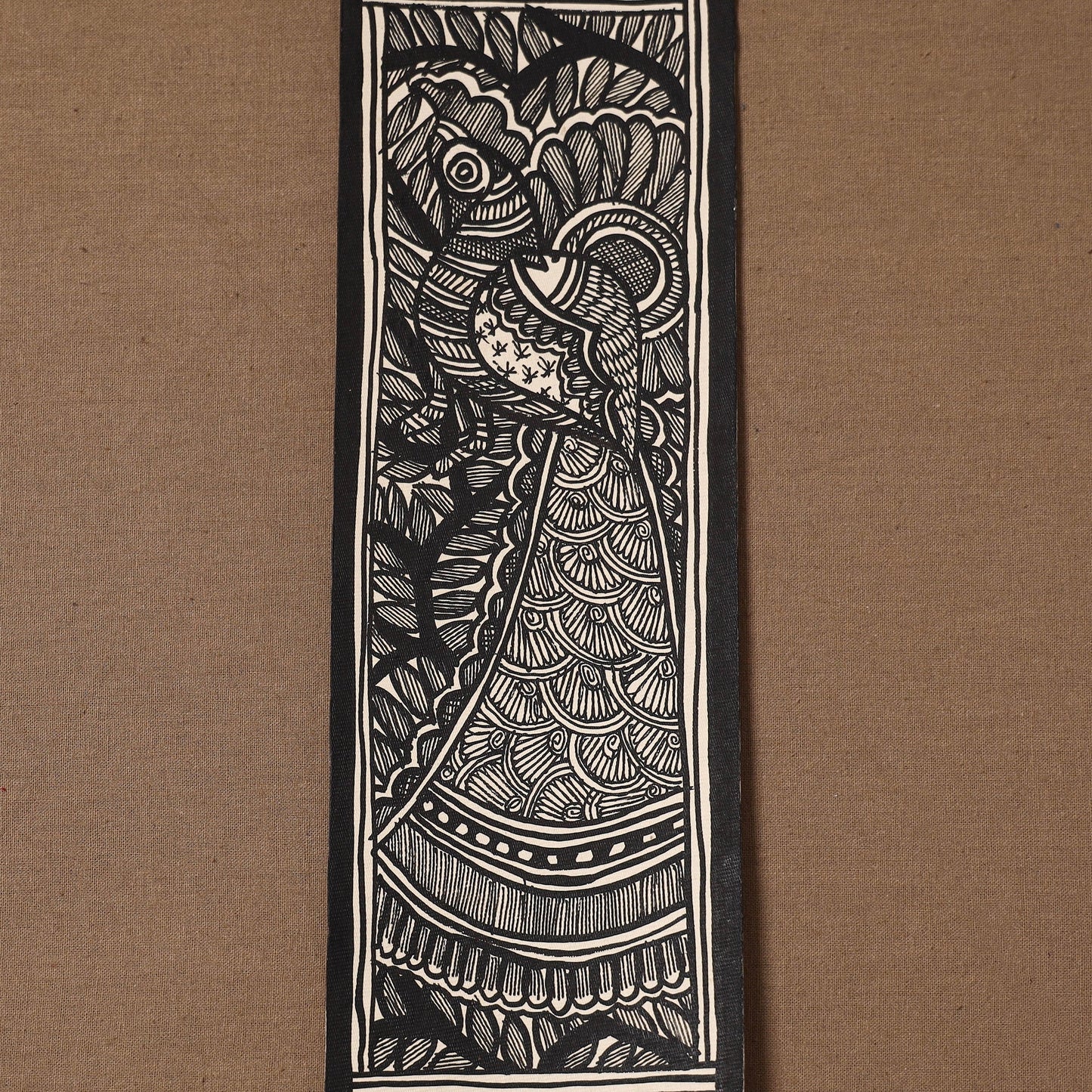 Handpainted madhubani painting by hira devi (11 x 3 in) 88