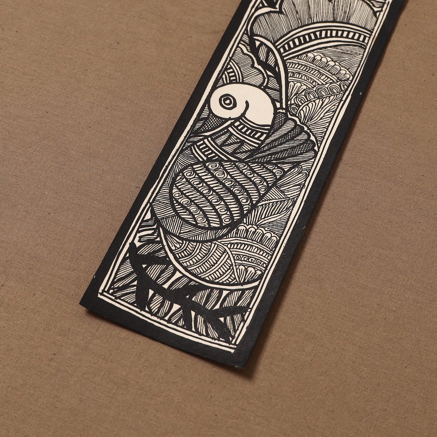 Handpainted madhubani painting by hira devi (11 x 3 in) 89