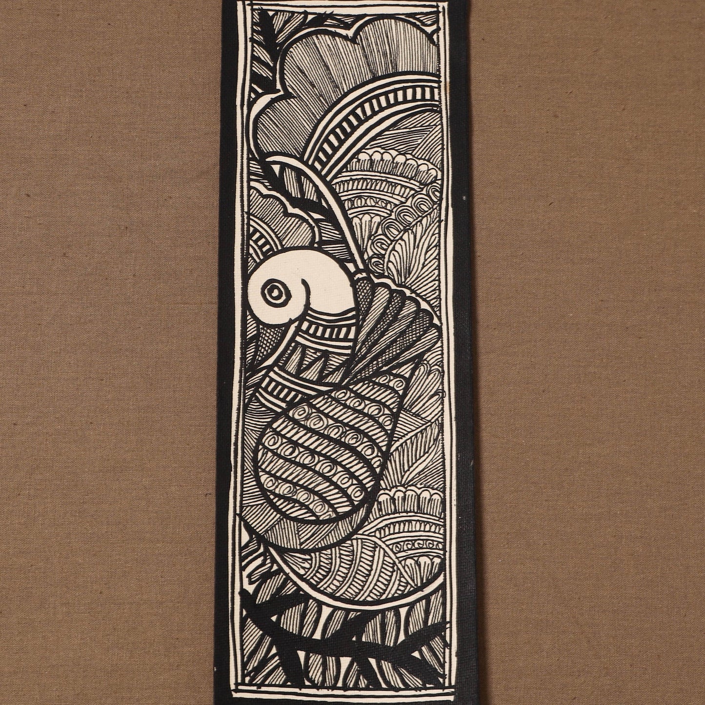 Handpainted madhubani painting by hira devi (11 x 3 in) 89