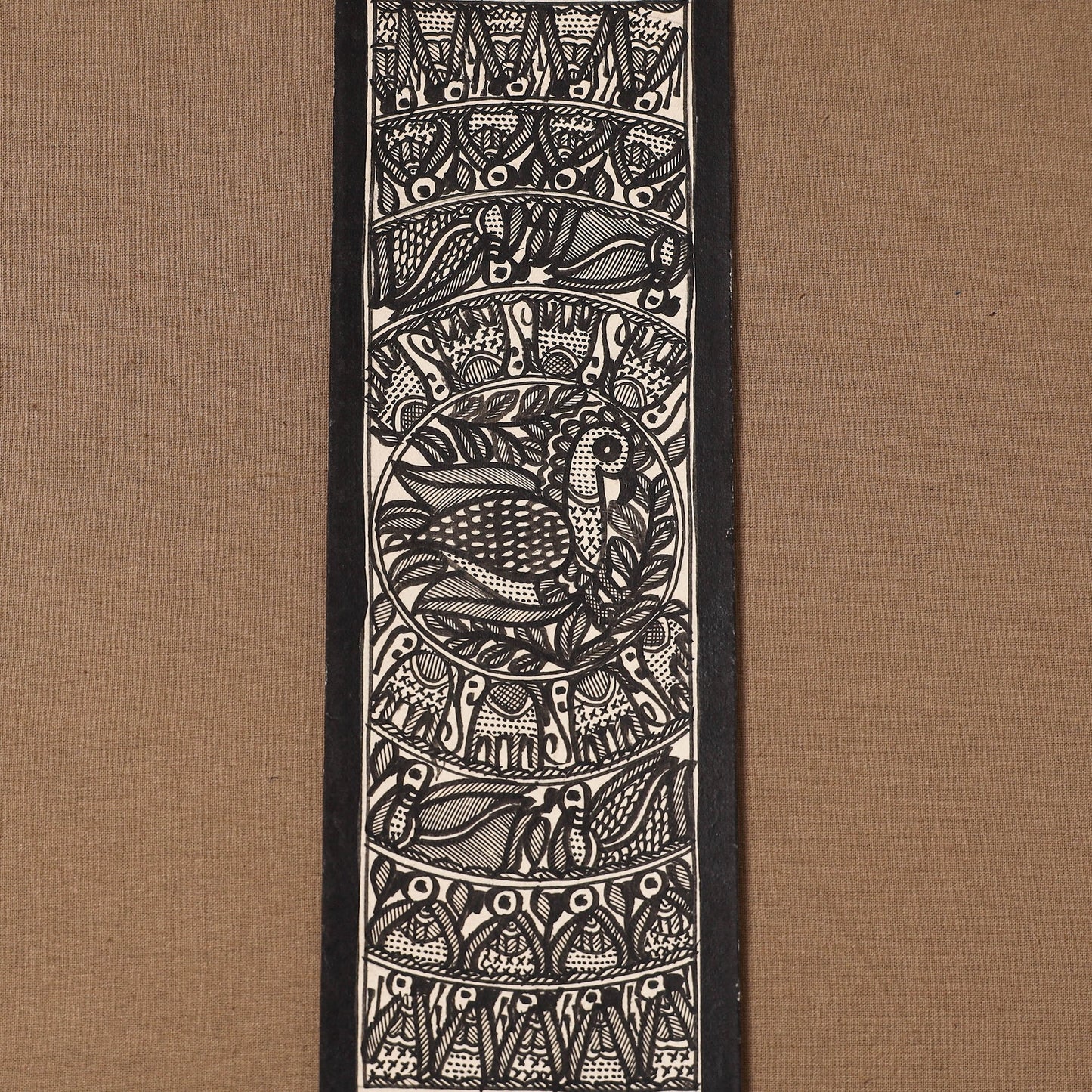 Handpainted madhubani painting by hira devi (11 x 3 in) 96