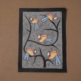 Handpainted madhubani painting by hira devi (15 x 11 in)