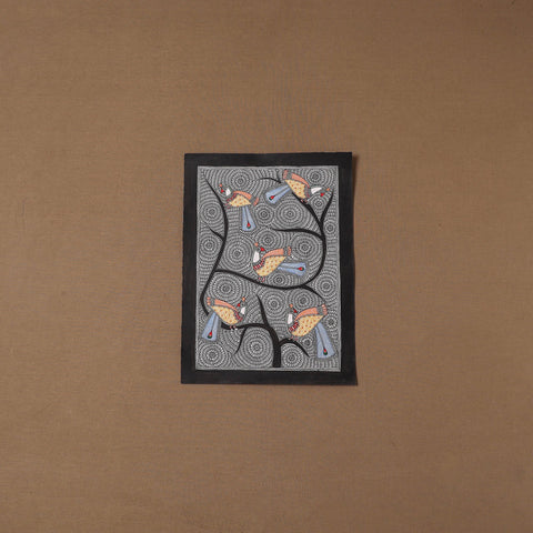 Handpainted madhubani painting by hira devi (15 x 11 in)