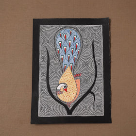 Handpainted madhubani painting by hira devi (15 x 11 in)