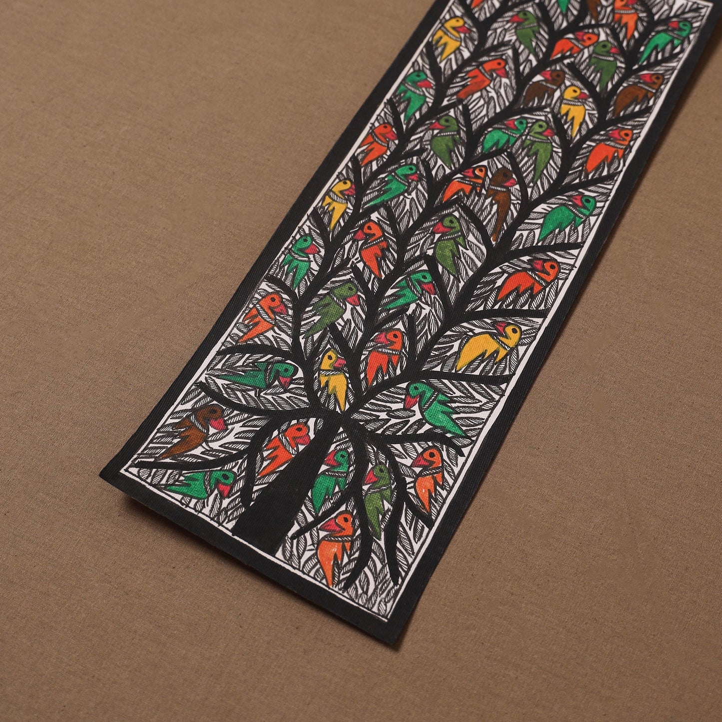 Handpainted madhubani painting by hira devi (15 x 5 in) 54