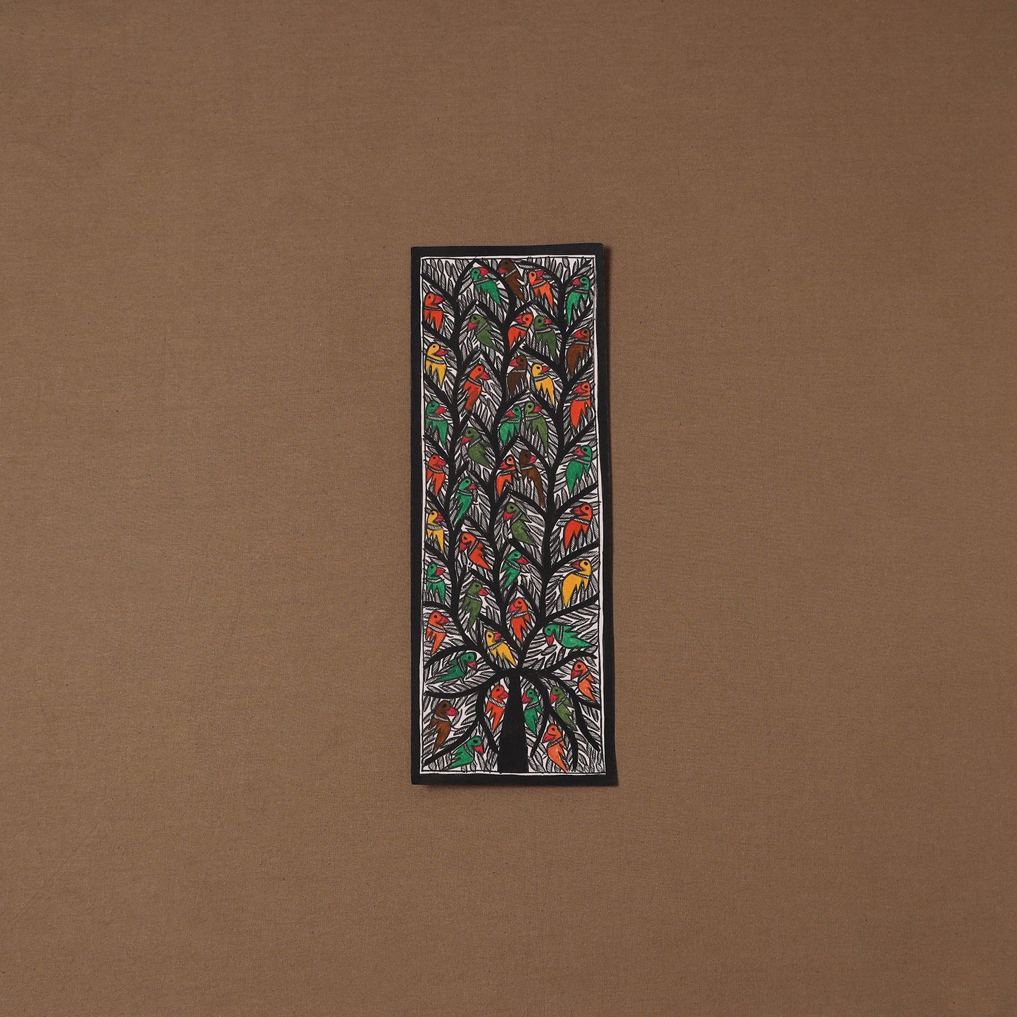 Handpainted madhubani painting by hira devi (15 x 5 in) 54