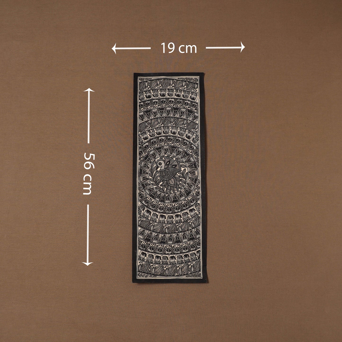 Handpainted madhubani painting by hira devi (22 x 7 in) 43