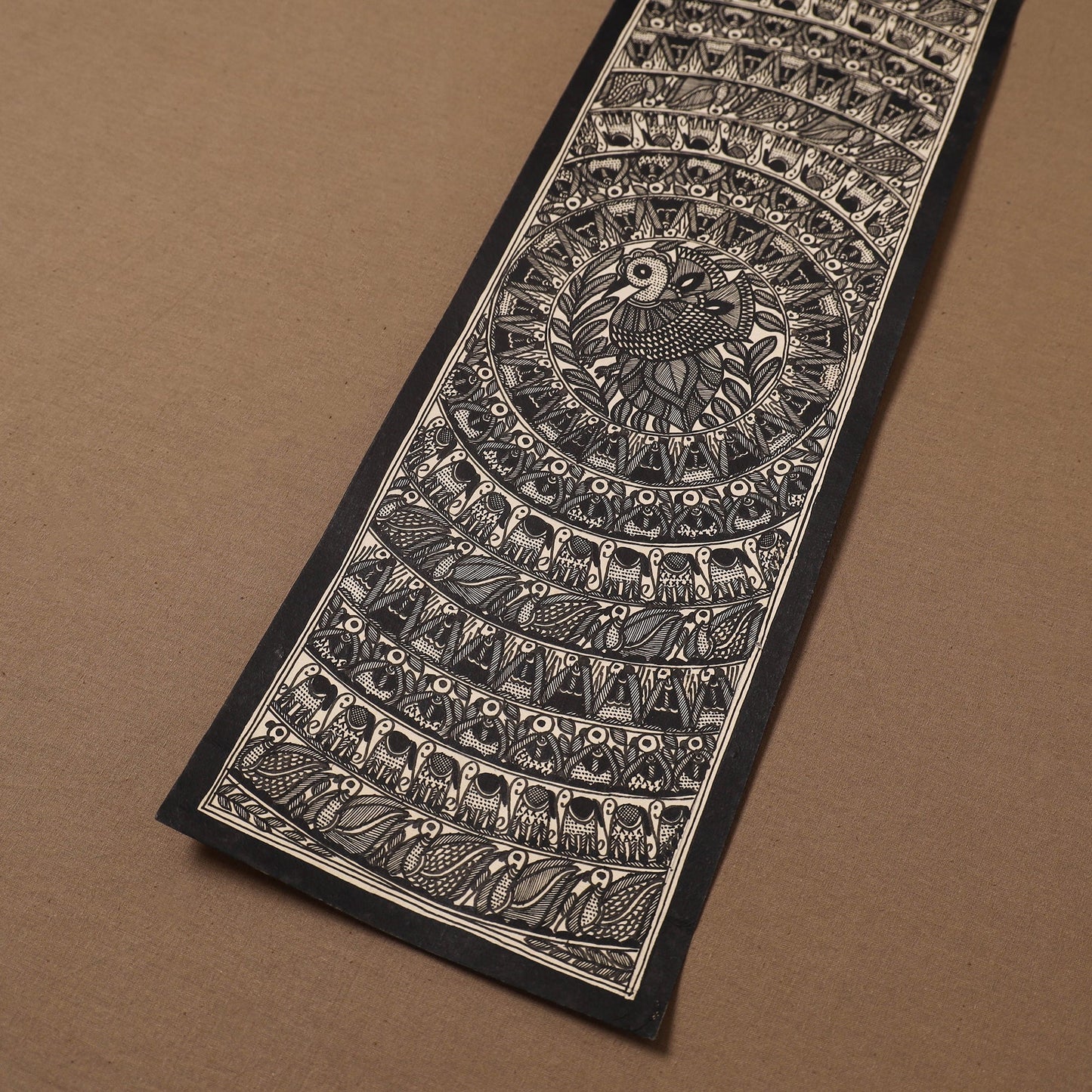 Handpainted madhubani painting by hira devi (22 x 7 in) 43