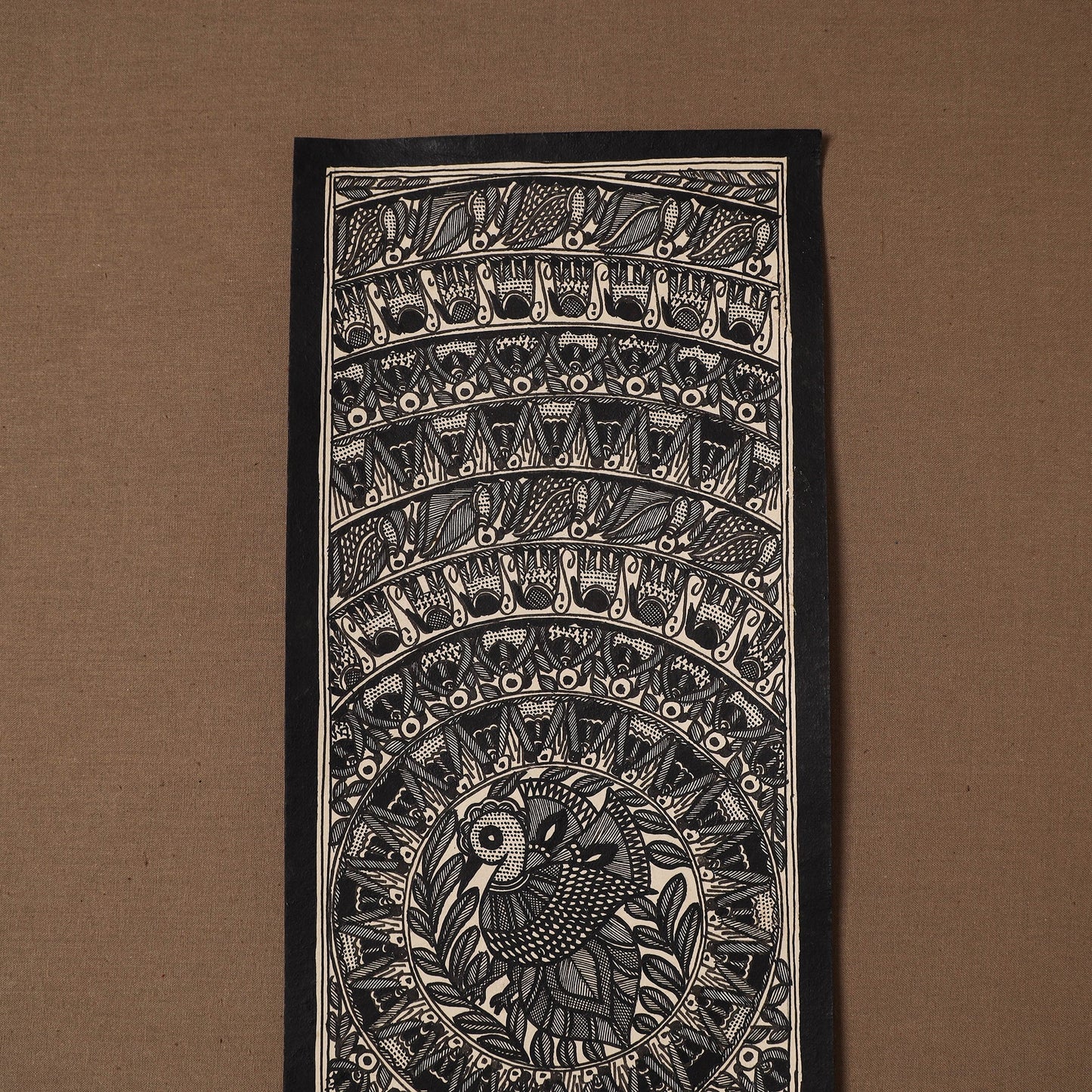 Handpainted madhubani painting by hira devi (22 x 7 in) 43