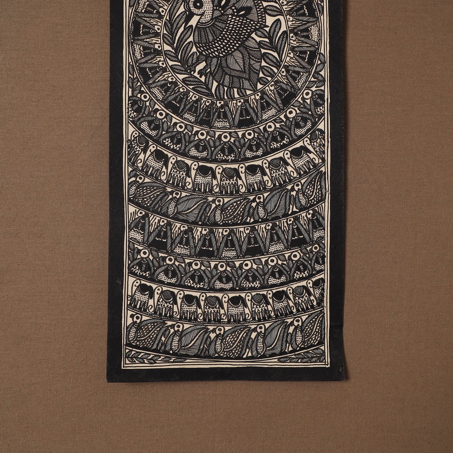 Handpainted madhubani painting by hira devi (22 x 7 in) 43