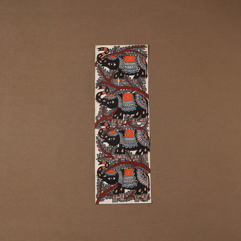 Handpainted madhubani painting by hira devi (22 x 7 in) 46