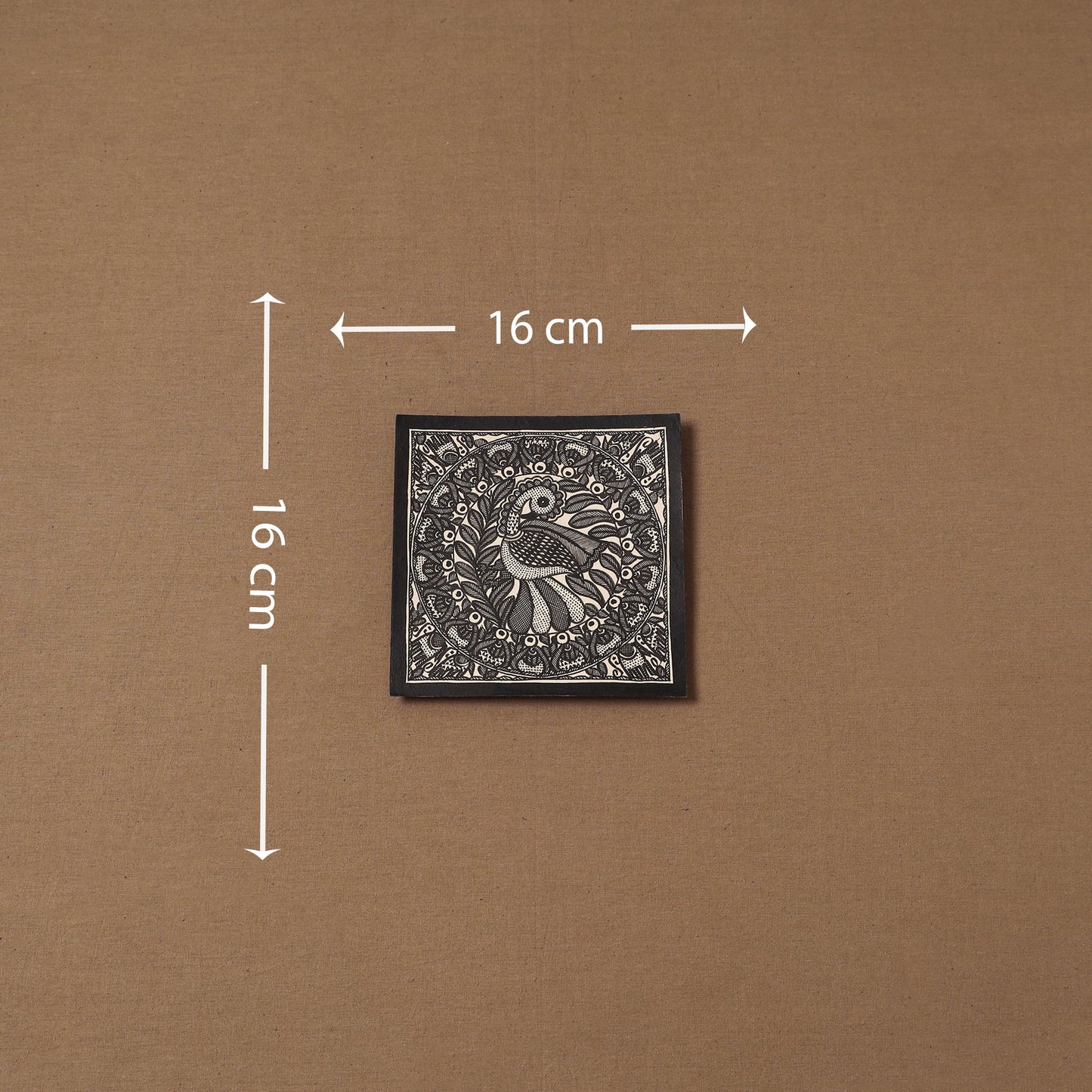 Handpainted madhubani painting by hira devi (6 x 6 in) 129