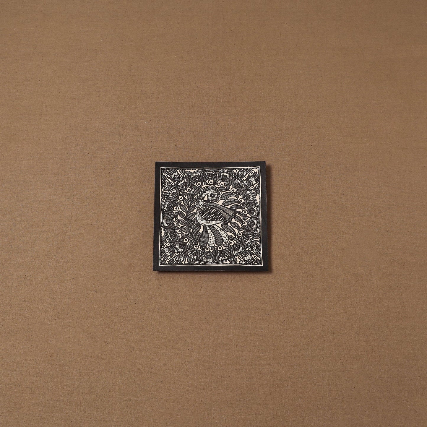 Handpainted madhubani painting by hira devi (6 x 6 in) 129