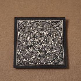 Handpainted madhubani painting by hira devi (6 x 6 in) 131