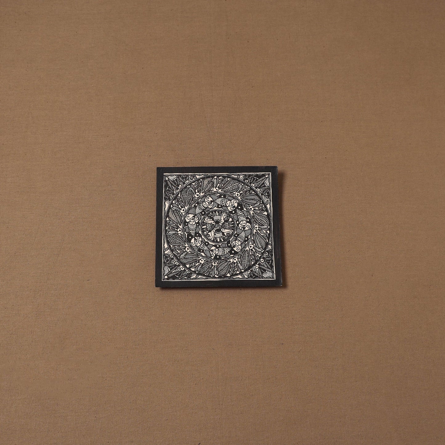 Handpainted madhubani painting by hira devi (6 x 6 in) 131