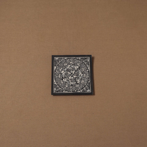 Handpainted madhubani painting by hira devi (6 x 6 in) 131