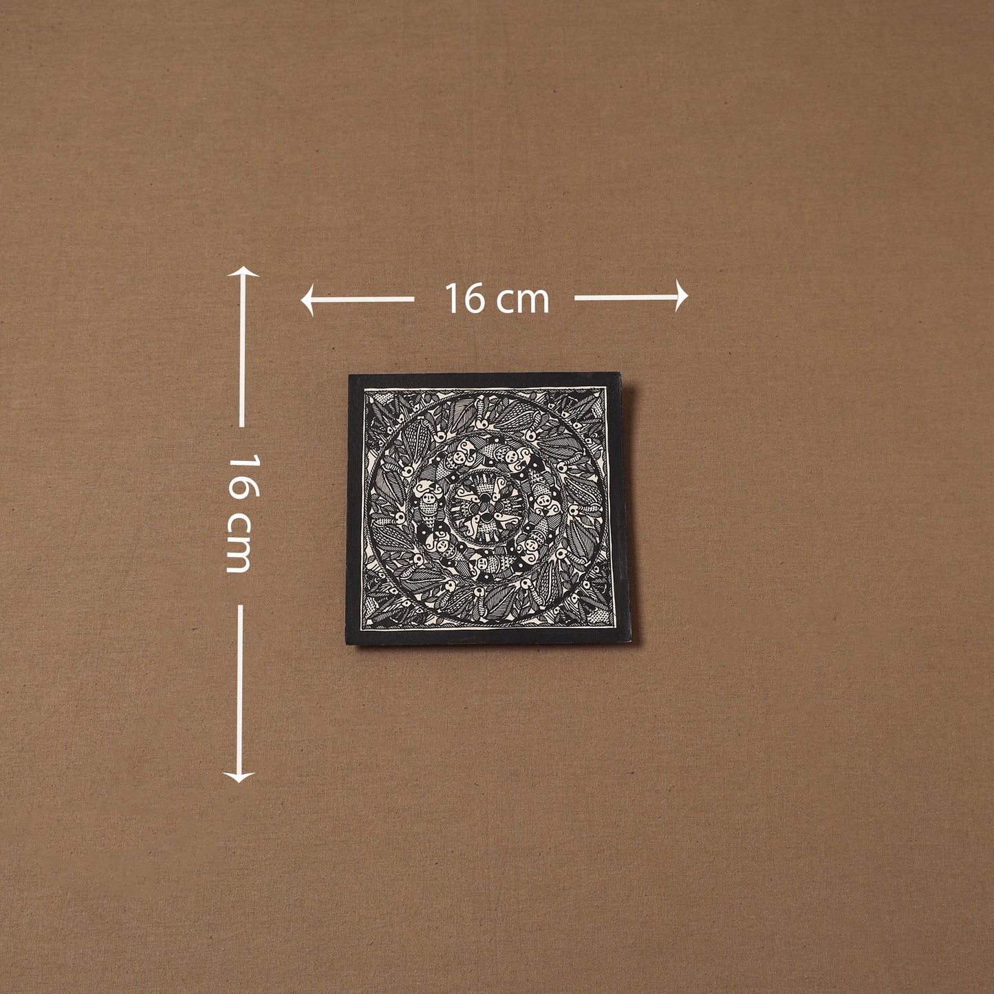 Handpainted madhubani painting by hira devi (6 x 6 in) 131