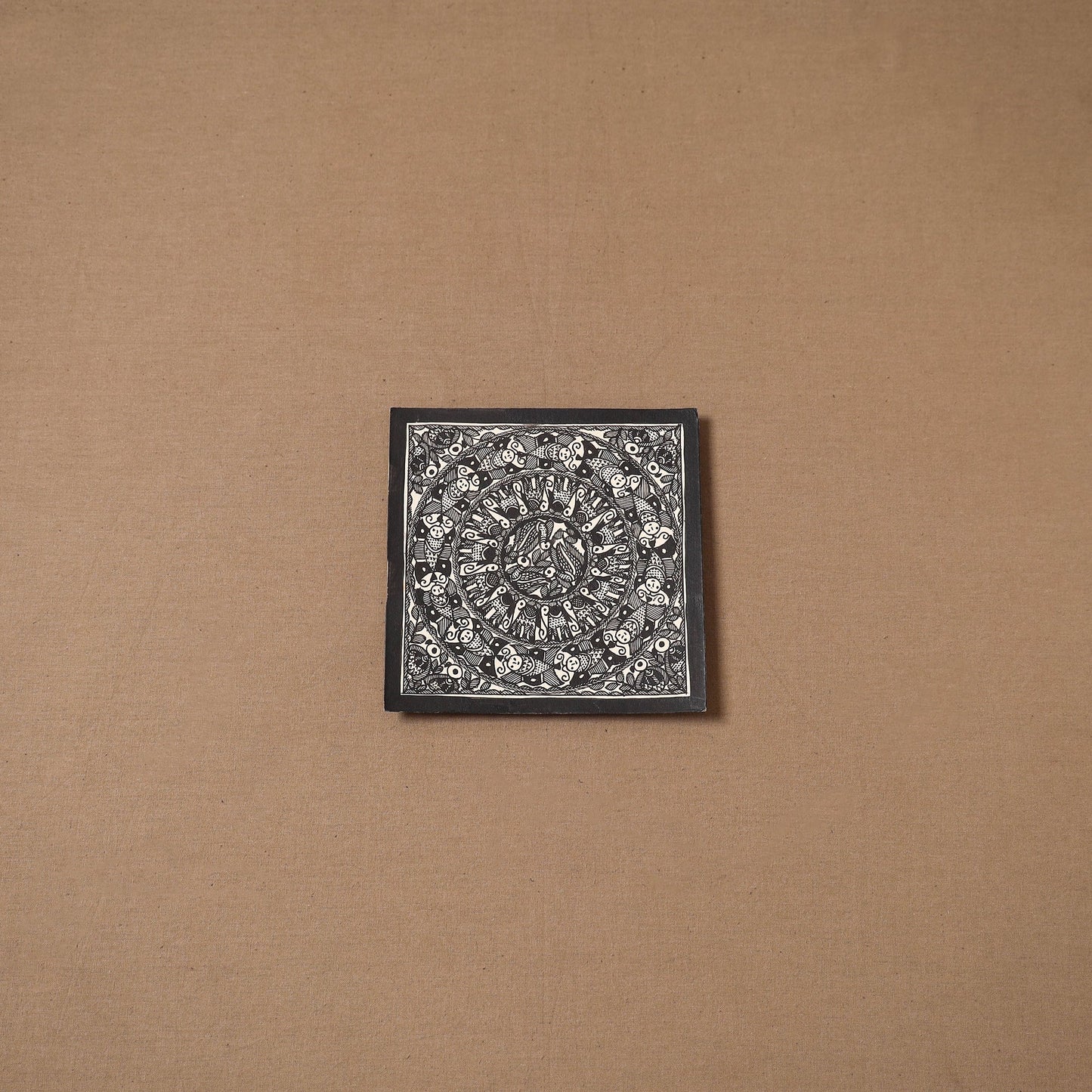 Handpainted madhubani painting by hira devi (6 x 6 in) 132