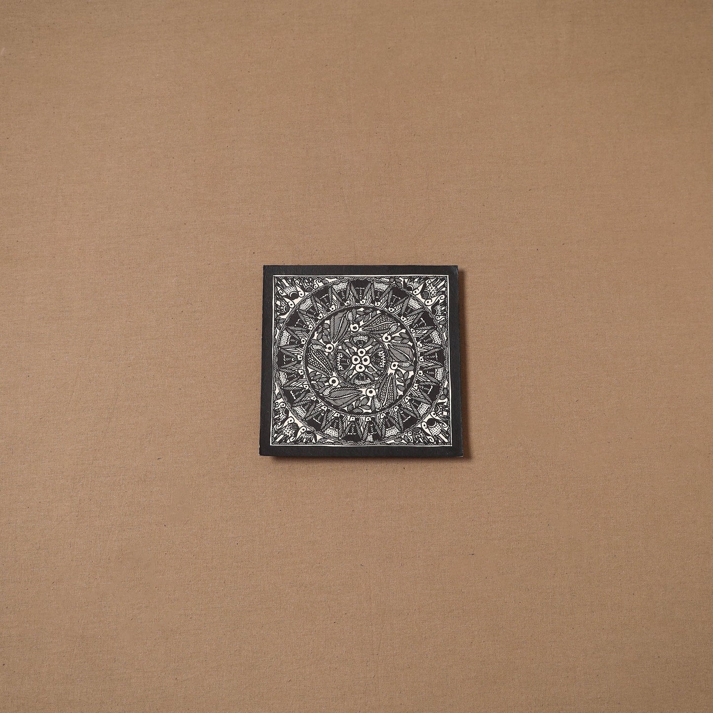 Handpainted madhubani painting by hira devi (6 x 6 in) 133