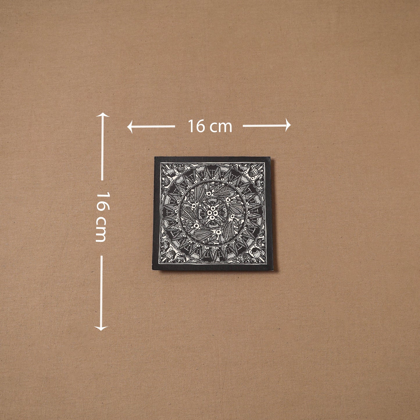 Handpainted madhubani painting by hira devi (6 x 6 in) 133