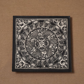 Handpainted madhubani painting by hira devi (6 x 6 in) 133