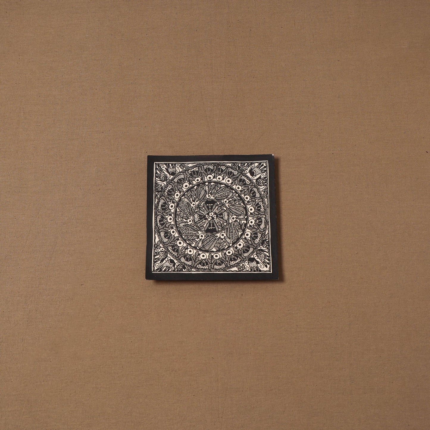 Handpainted madhubani painting by hira devi (6 x 6 in) 134