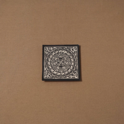 Handpainted madhubani painting by hira devi (6 x 6 in) 134