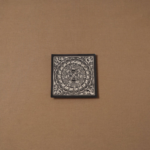 Handpainted madhubani painting by hira devi (6 x 6 in) 134