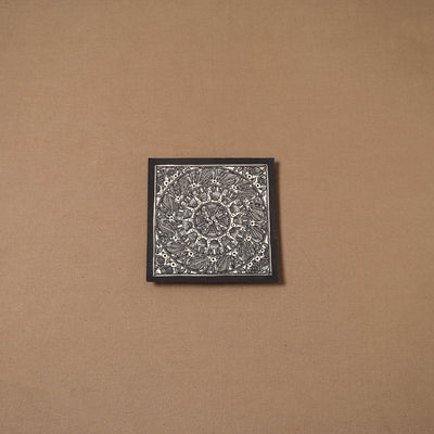 Handpainted madhubani painting by hira devi (6 x 6 in) 135