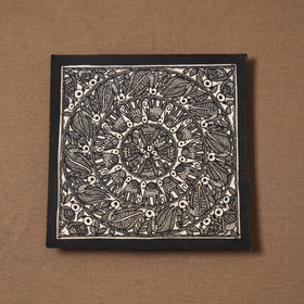 Handpainted madhubani painting by hira devi (6 x 6 in) 135