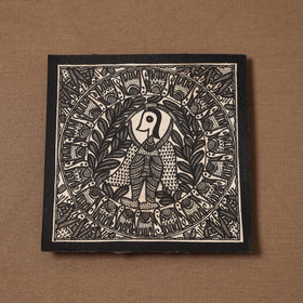 Handpainted madhubani painting by hira devi (6 x 6 in) 137