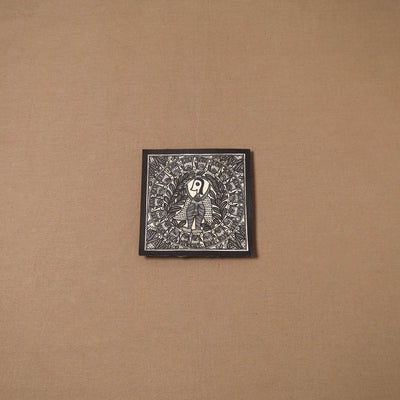 Handpainted madhubani painting by hira devi (6 x 6 in) 137