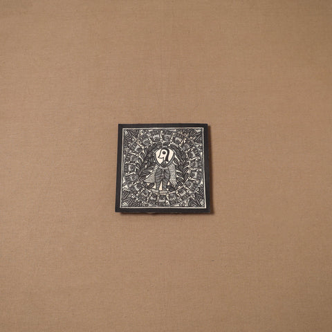 Handpainted madhubani painting by hira devi (6 x 6 in) 137