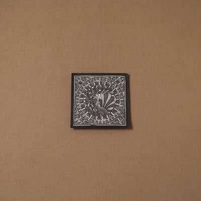 Handpainted madhubani painting by hira devi (6 x 6 in) 139