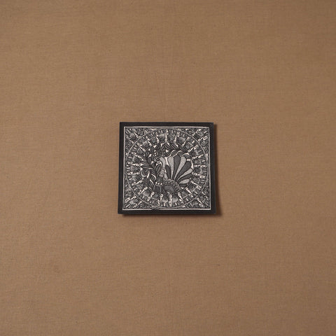 Handpainted madhubani painting by hira devi (6 x 6 in) 139