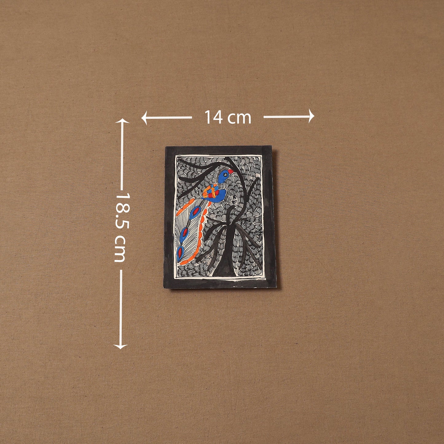 Handpainted madhubani painting by hira devi (7 x 5 in) 191