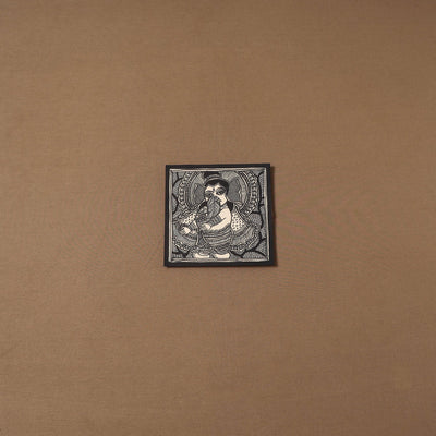 Handpainted madhubani painting by hira devi (7 x 7 in) 157