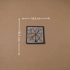 Handpainted madhubani painting by hira devi (7 x 7 in) 158