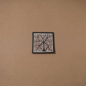 Handpainted madhubani painting by hira devi (7 x 7 in) 158