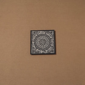 Handpainted madhubani painting by hira devi (7 x 7 in) 162