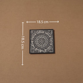 Handpainted madhubani painting by hira devi (7 x 7 in) 162