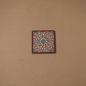 Handpainted madhubani painting by hira devi (7 x 7 in) 164