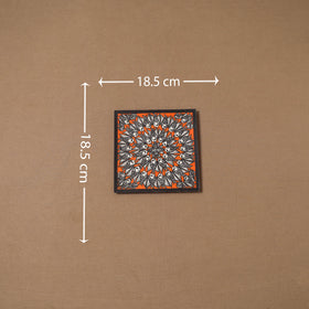 Handpainted madhubani painting by hira devi (7 x 7 in) 164