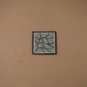 Handpainted madhubani painting by hira devi (7 x 7 in) 165