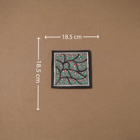 Handpainted madhubani painting by hira devi (7 x 7 in) 165