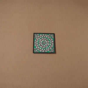 Handpainted madhubani painting by hira devi (7 x 7 in) 177