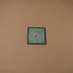 Handpainted madhubani painting by hira devi (7 x 7 in) 177