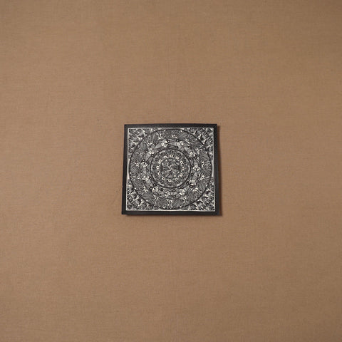 Handpainted madhubani painting by hira devi (7 x 7 in) 180