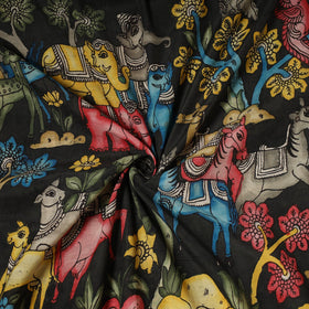 Handpainted srikalahasti silk cotton pen kalamkari fabric