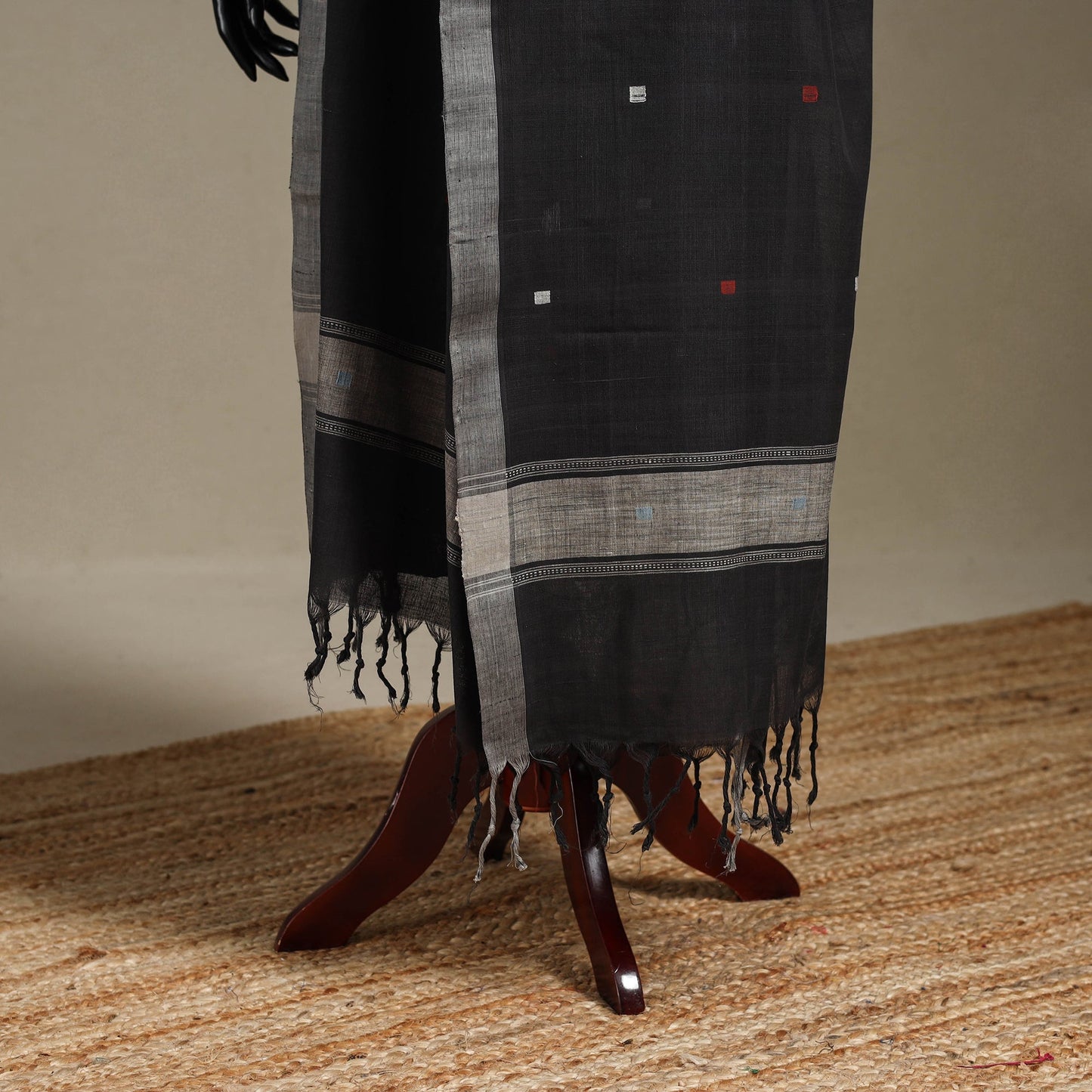 Peach - handspun handloom buti natural dyed cotton